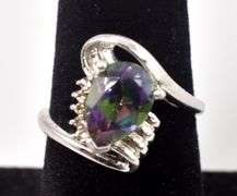 Mystic Topaz Gemstone Ring in Sterling Silver