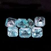 Radiant! 6.84ct baby blue Zircon set
