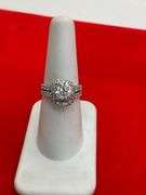 CERTIFIED 14K WHITE GOLD DIAMOND WEDDING SET. 2.50 CARATS