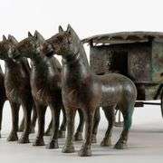 Large Bronze Vintage Horse-Drawn Carriage Qing Dynasty