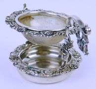 Ornate Antique 835 Silver Tea Strainer