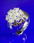 14 Kt White Gold Plate 7.25 Ctw Lab Simulated Diamond Ring