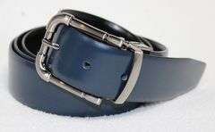 Reversable Buckle Leather Belt, Made In Italy