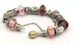 Pandora bracelet with 18 charms