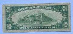 1934 A North Africa Emergency Issue $10 Silver Certificate.