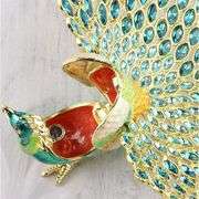 Hand-Painted Peacock Jewelry Box