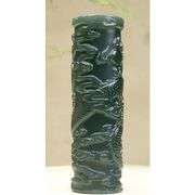 Natural Nephrite Green Jade Dragon Pendant Amulet