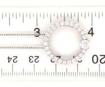 18kt White gold 0.33ct  in 0.75ctw diamond circle pendant on chain