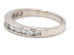 14kt White gold Channel set diamond band