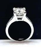 14 K White Gold Plated Huge 5 Ct Princess Cut Lab Simulated Diamond Ring