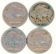 4 Different Buffalo Nickels: 1918-1920-S