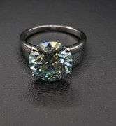 14 Kt White Gold Plate 5.35 Ct Deep Emerald Green VVs1 Fire Moissanite Ring