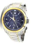 Citizen Eco drive quartz blue dial chronograph watch