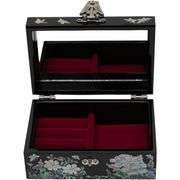 Handmade Mother of Pearl Jewelry Box Flowers and Butterflies Design
