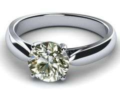 14 Kt White Gold Plated 2.75 VVS1 White F-G Fire Moissanite Ring