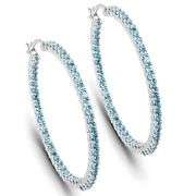 Genuine Swiss Blue Topaz Sterling Silver Earrings