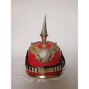 Red Leather German Pickelhaube Helmet