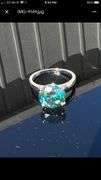 14 Kt White Gold Plate 5.35 Ct Deep Emerald Green VVs1 Fire Moissanite Ring