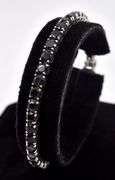 Black Spinal Gemstone Bracelet in Sterling Silver