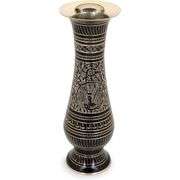 Pure Brass Flower Vase with Nakkashi Carving