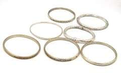 Group lot of Vintage 925 sterling silver bangles