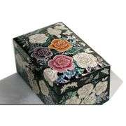 Korean Mother-of-Pearl Jewelry Box Black-Rose