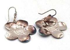 925 Sterling silver flower dangle earrings and ring
