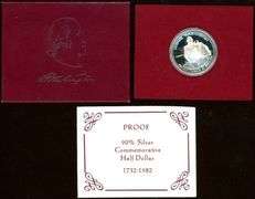 4 1982-S George Washington Proof Commemorative Half Dollars w/Box & CoA