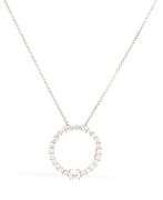 18kt White gold 0.33ct  in 0.75ctw diamond circle pendant on chain
