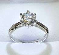 Sparkling 1 Ct VVs1 White E-F Simulated Lab Diamond Ring
