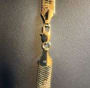 Huge 57.5 Gram 14 Kt Gold Plated Herringbone Necklace