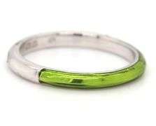Sweet 18K WG Band with Lime Green Enamel