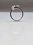 Twin Solitaire 14 Kt White Gold Plate 4.5 Ctw VVs1 F-G Fire Moissanite Ring