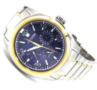 Citizen Eco drive quartz blue dial chronograph watch