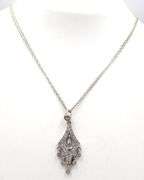 925 Sterling silver crystal dangle pendant on chain