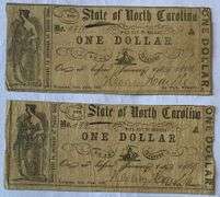 2 1861 Series $1 State of North Carolina
