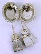 2 Pairs Sterling, Black Onyx & Gemstone Earrings