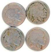 4 Different Buffalo Nickels: 1916-1919