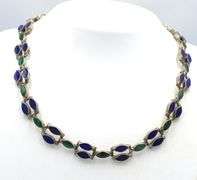 Vintage 925 sterling silver Lapis and turquoise necklace
