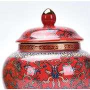 Red Chinese Imperial Enamel Porcelain Decorative Jar