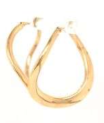 18kt Yellow gold wave hoop earrings