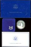 2 Different Proof Commemorative Silver Dollars w/Box & CoA: 1986 & 1992