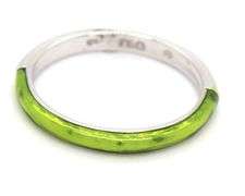 Sweet 18K WG Band with Lime Green Enamel