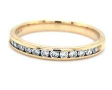 10kt Yellow gold Channel set diamond band