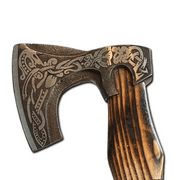 13" Handmade Carbon Steel Viking Axe with Leather Sheath