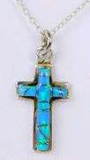 Navajo Sterling Opal Cross & Chain