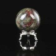 Dragon Bloodstone Sphere with Metal Stand