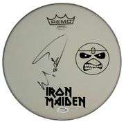 Iron Maiden Nicko McBrain Signed Custom Framed Drum Head Drumhead Display ACOA