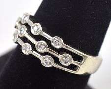 Unique 14K White Gold Diamond Ring