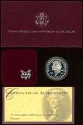 2 Different Proof Commemorative Silver Dollars w/Box & CoA: 1992 & 1993